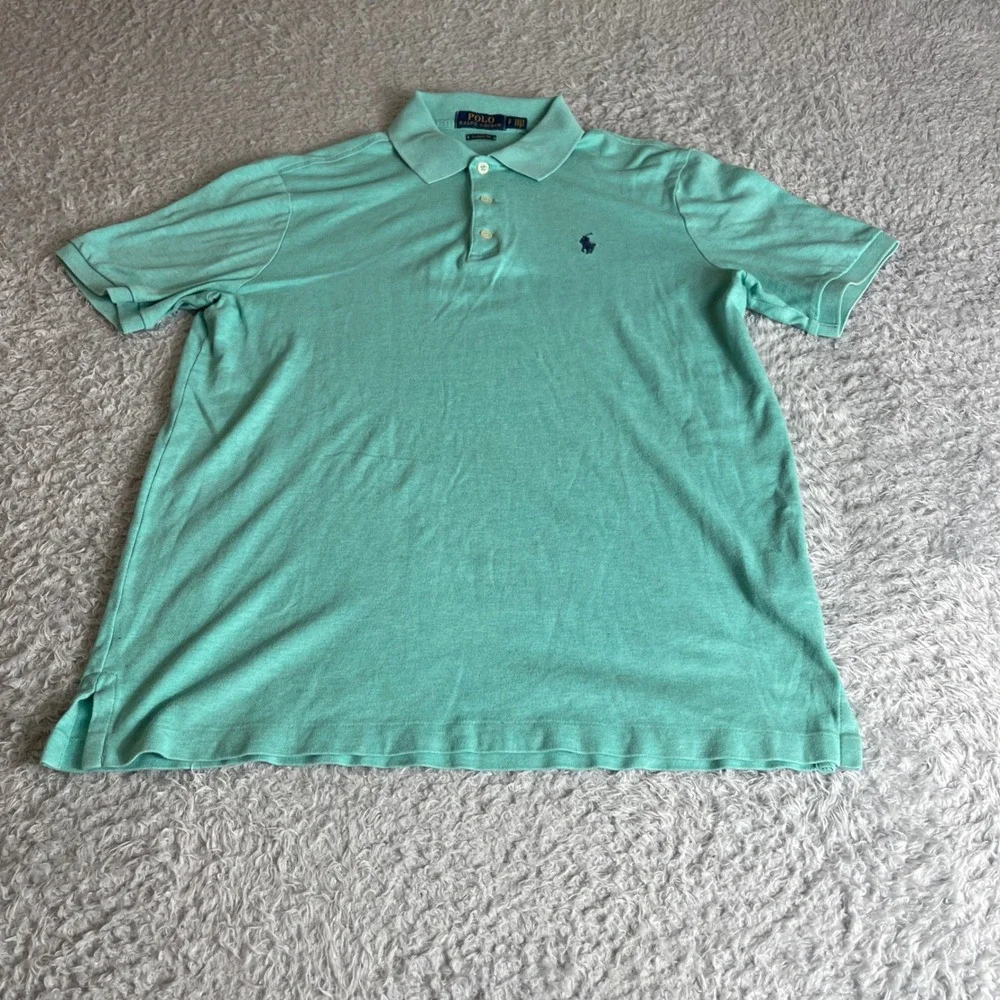 Polo Ralph Lauren Mens Classic Fit Polo Shirt Mint Green Heather Small SP